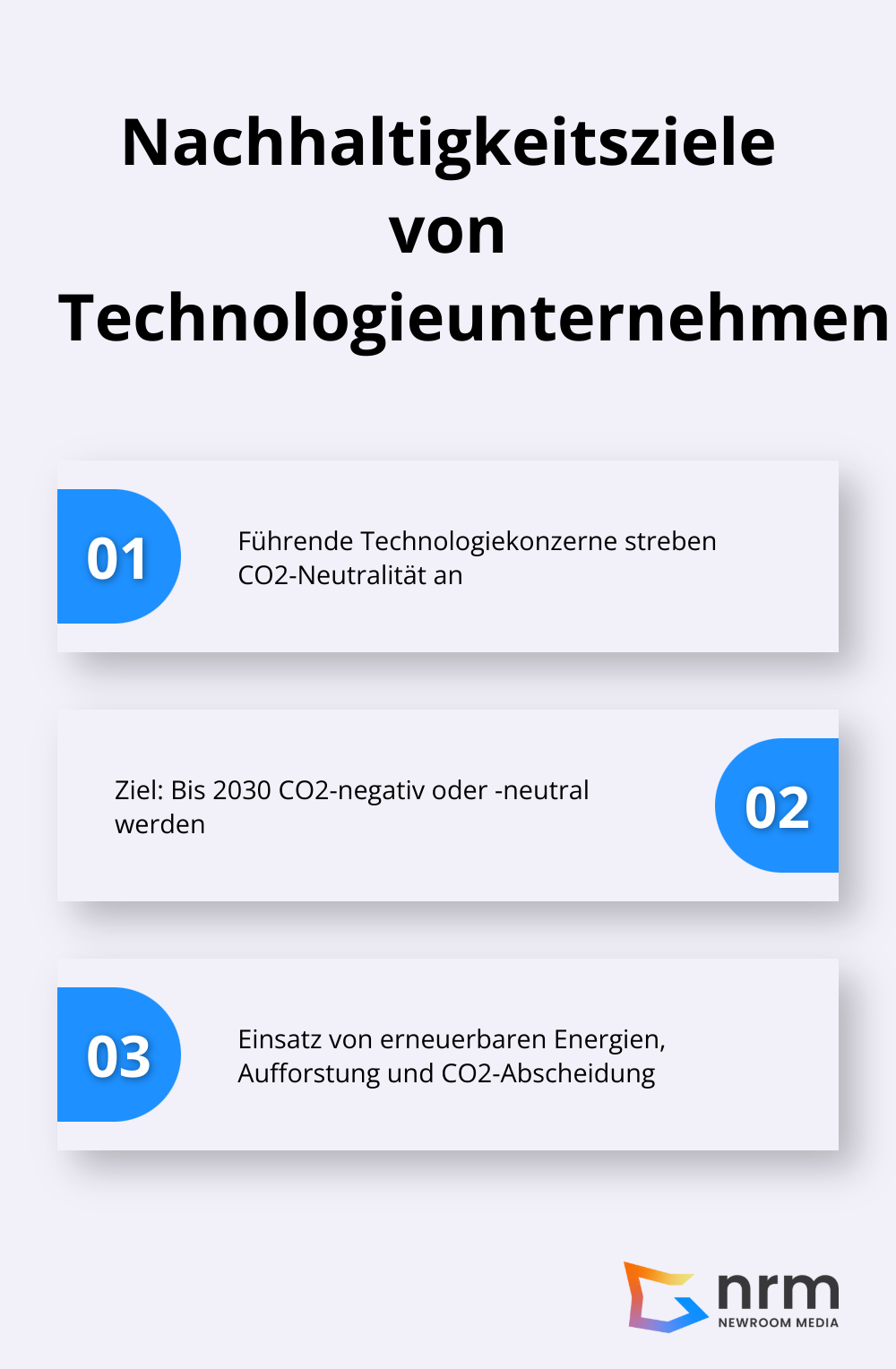 Infografik zeigt die Nachhaltigkeitsziele führender Technologieunternehmen bis 2030 - Green IT