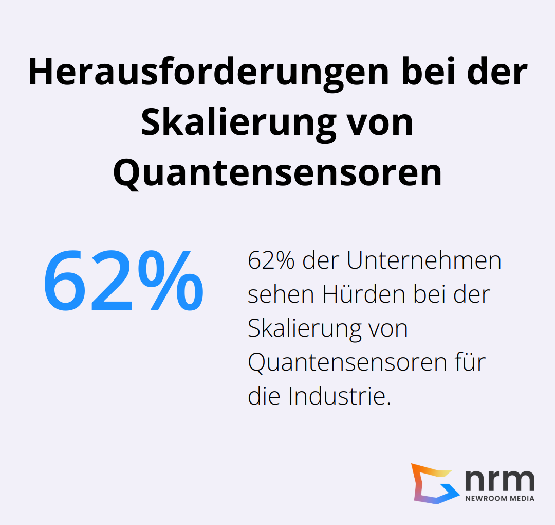 62% der befragten Unternehmen sehen Hürden bei der Skalierung von Quantensensoren für den industriellen Einsatz. - Quantum Sensing