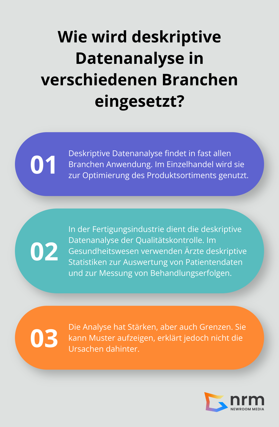 Infographic: Wie wird deskriptive Datenanalyse in verschiedenen Branchen eingesetzt?