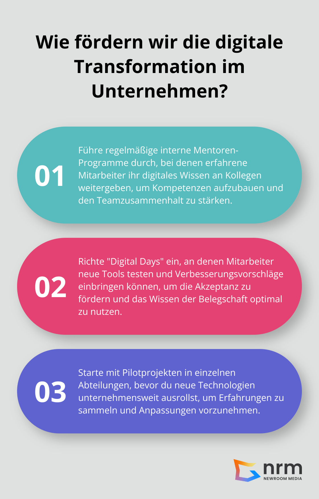 Infographic: Wie fördern wir die digitale Transformation im Unternehmen? - herausforderungen der digitalisierung