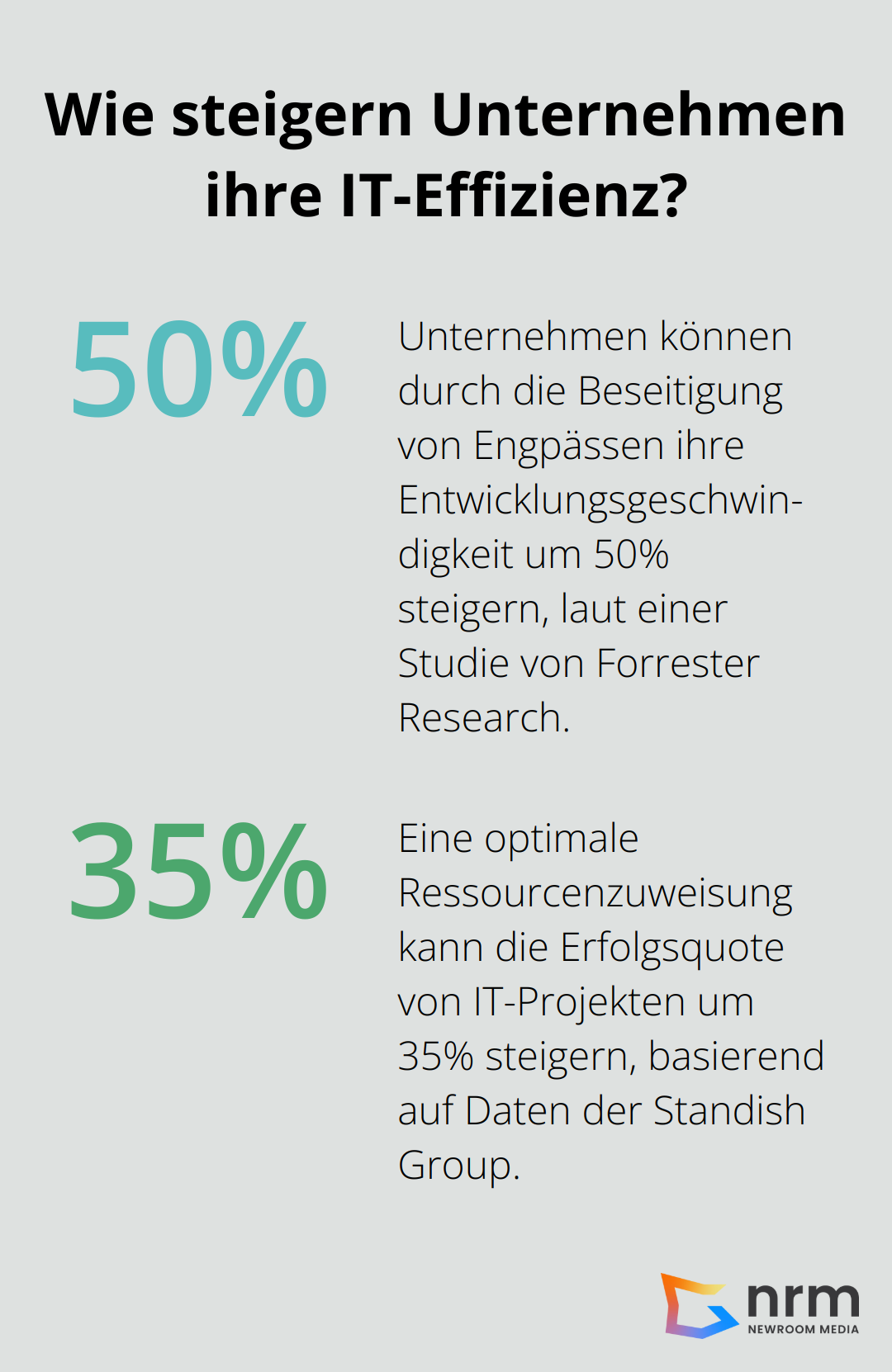 Infographic: Wie steigern Unternehmen ihre IT-Effizienz? - kpi softwareentwicklung