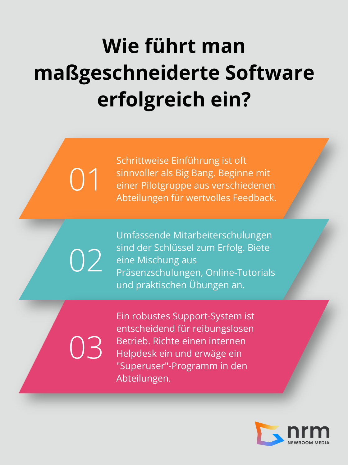 Infographic: Wie führt man maßgeschneiderte Software erfolgreich ein? - maßgeschneiderte softwarelösungen