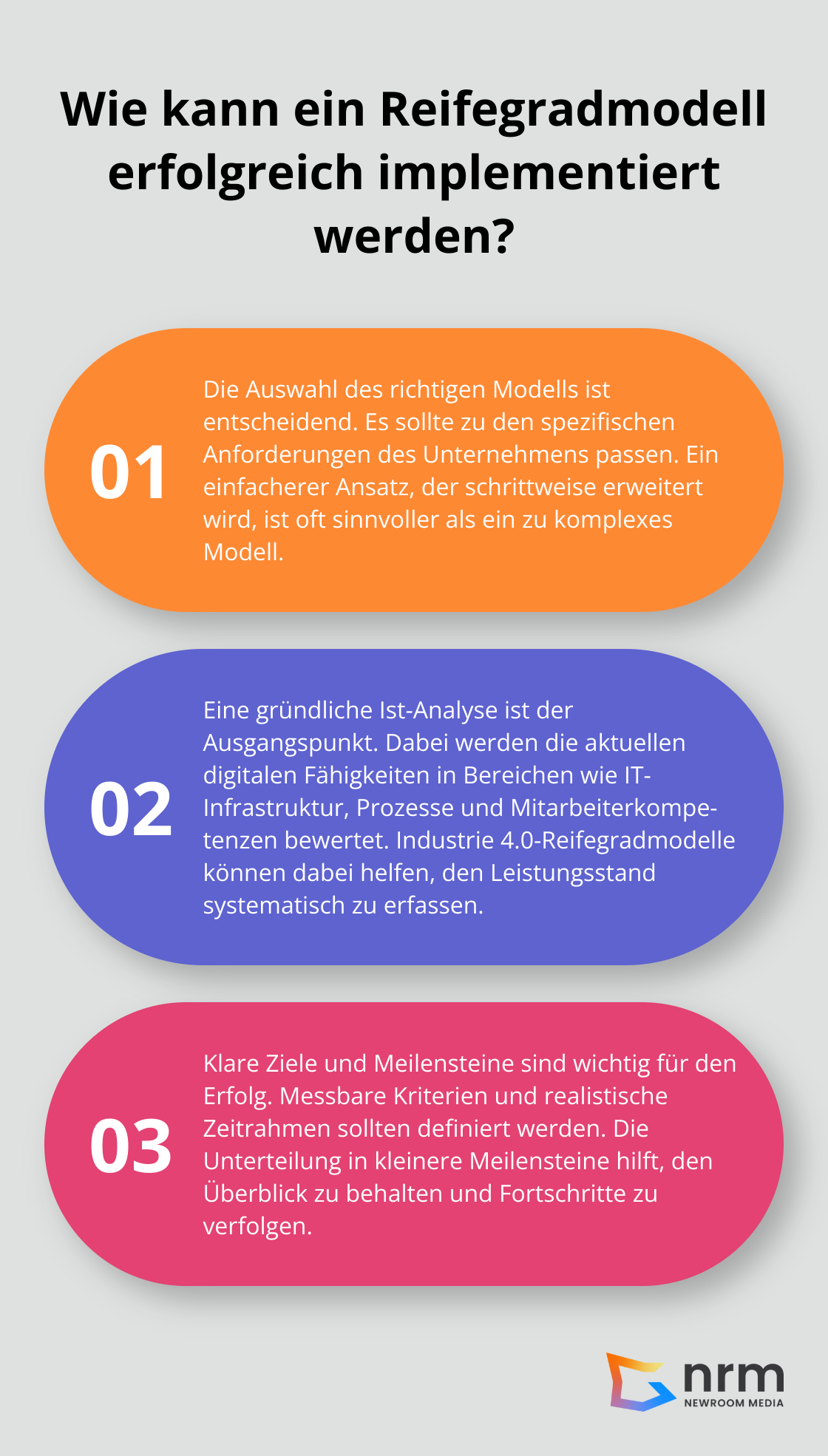 Infographic: Wie kann ein Reifegradmodell erfolgreich implementiert werden? - reifegradmodelle digitalisierung