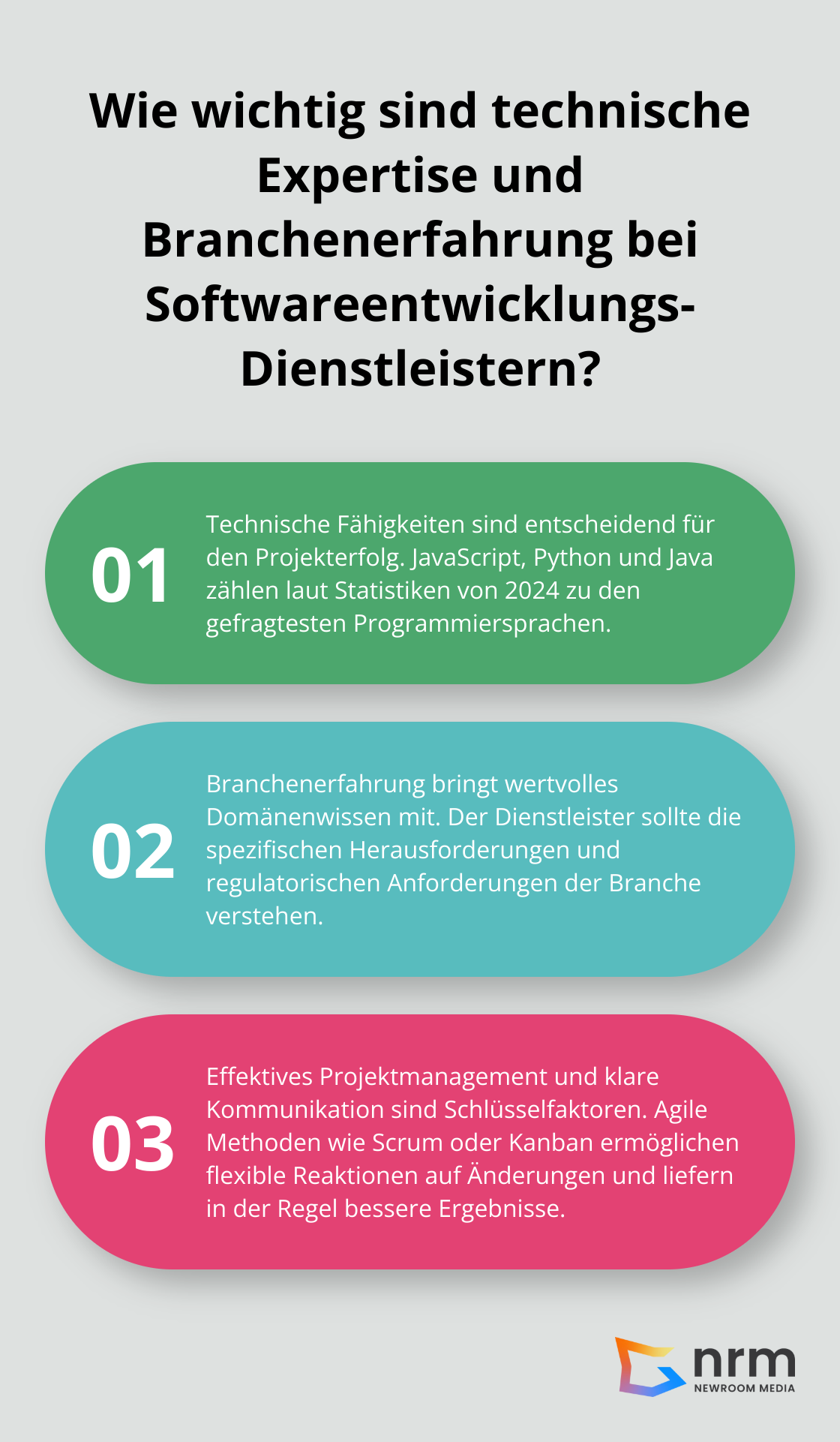 Infographic: Wie wichtig sind technische Expertise und Branchenerfahrung bei Softwareentwicklungs-Dienstleistern? - softwareentwicklung dienstleister
