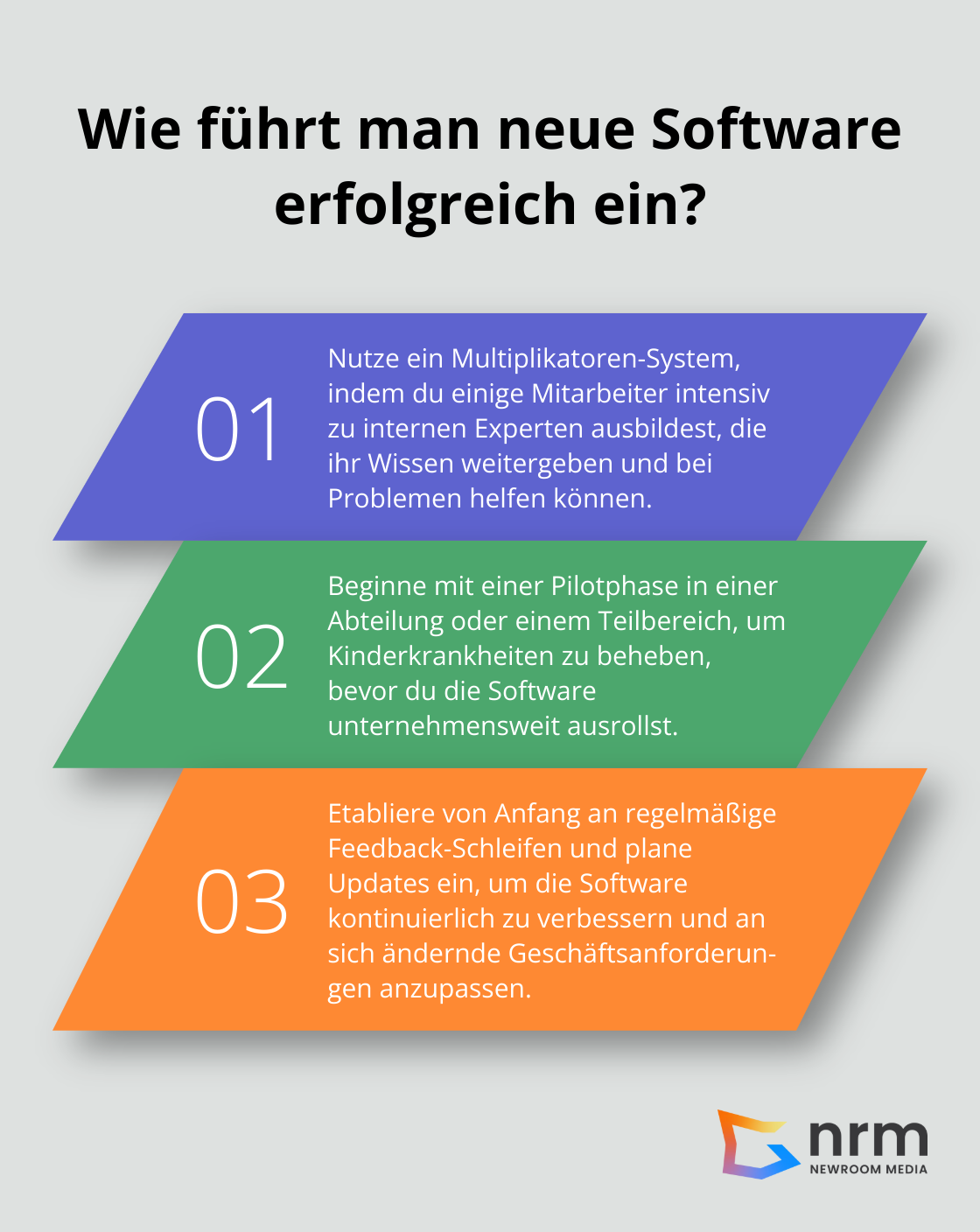 Infographic: Wie führt man neue Software erfolgreich ein? - softwarelösungen für unternehmen